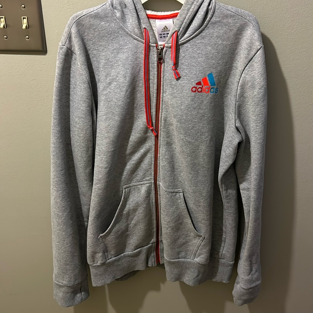 Light Grey Adidas zip up